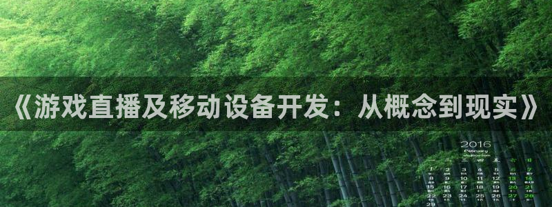 巅峰国际登录：《游戏直播及移动设备开发：从概念到现实》
